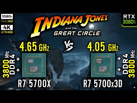 Ryzen 7 5700X vs Ryzen 7 5700x3D in Indiana Jones and the