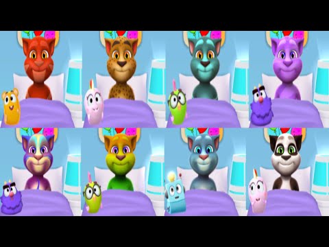 Baby Tom 2 Vs Big Tom 2 | Eight Colors My Talking Baby Tom 2 Vs My Talking Tom 2