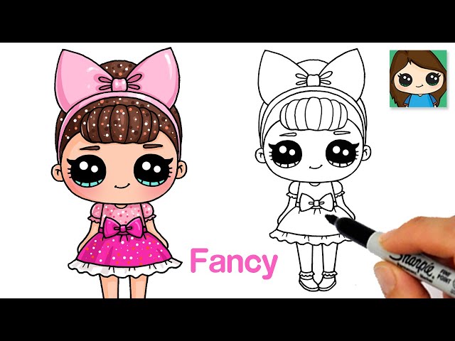 Cute princess in fluffy dress. Beautiful girl in doodle style. Drawing of  doll for girl. 4971662 Vector Art at Vecteezy