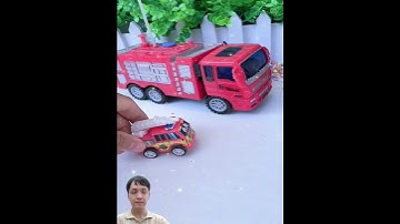 Xe cứu hỏa dũng cảm dập tắt đám cháy  #funny #automobile #toys