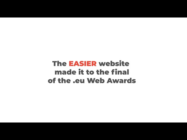 EASIER website at the .eu Web Awards [International Sign]