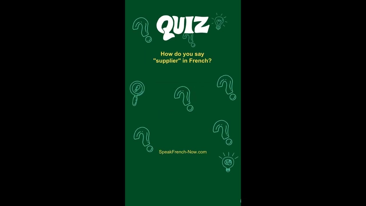 QUIZ 2 - FRENCH PROFESSIONAL VOCABULARY - Isolated Words - SpeakFrench-Now.com