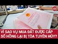 Vì sao vụ mua đất được cấp sổ hồng lại bị tòa tuyên hủy? | Vấn đề hôm nay