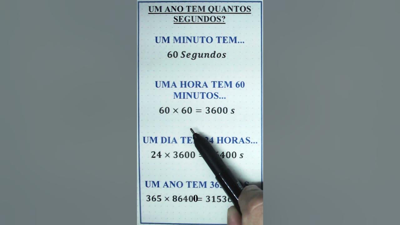 QUANTOS SEGUNDOS TEM UM ANO? 