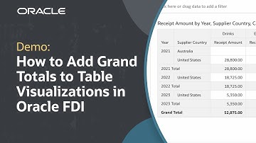 How to Add Grand Totals to Table Visualizations in Oracle FDI