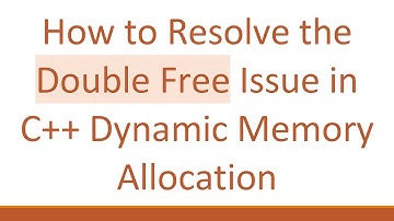 How to Resolve the Double Free Issue in C+ +  Dynamic Memory Allocation