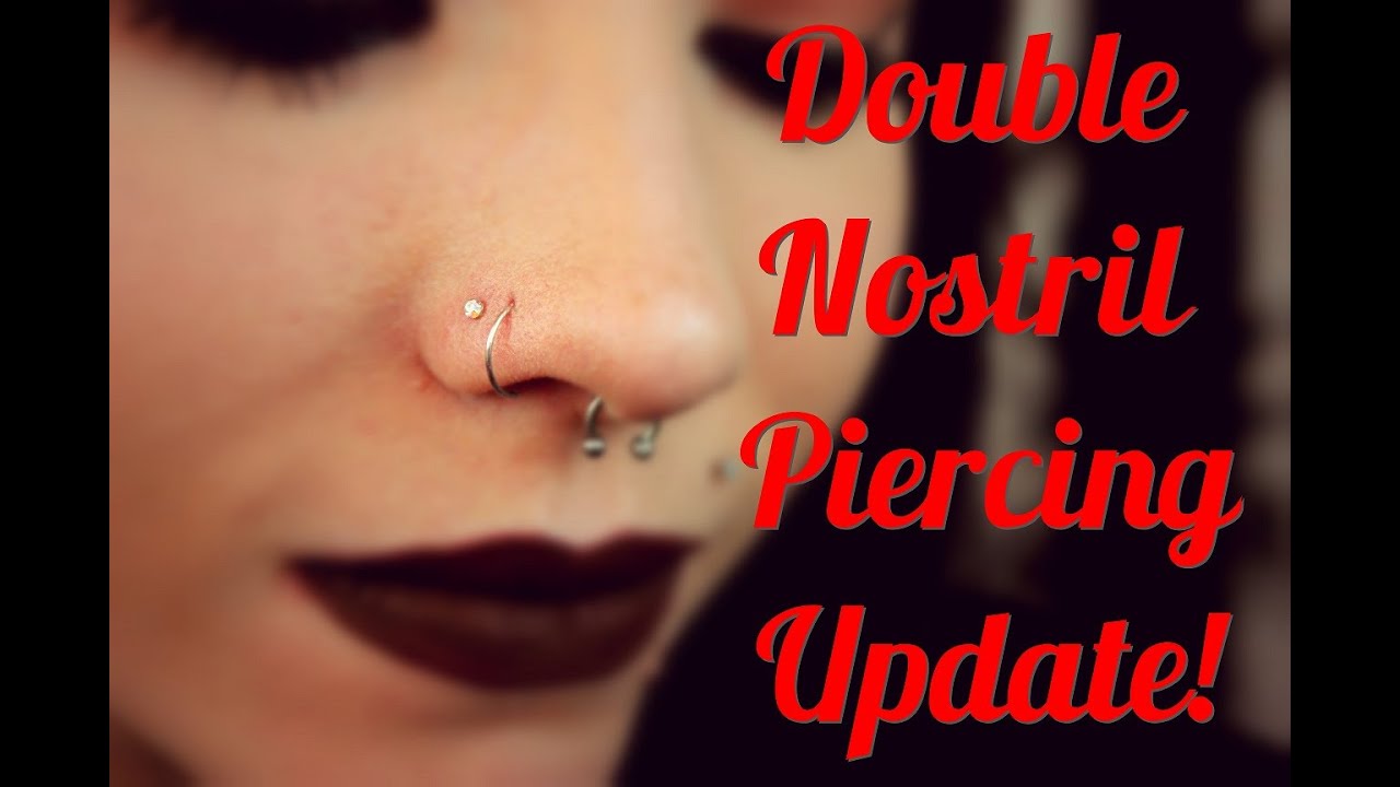 Double Nostril Piercing UPDATE! YouTube