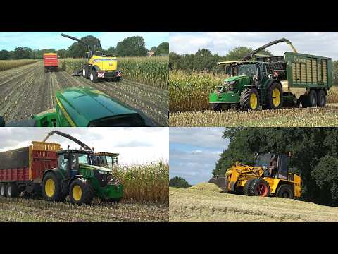 Mais hakselen door loonbedrijf Engberts / H Altena met New Holland FR en John Deere trekkers (2026)