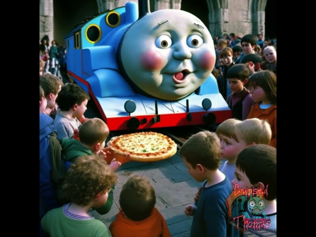 Cursed Thomas the Tank Engine Train Eats Pizza class=