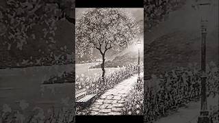 Drawing of night garden/#shorts/#youtubeshorts/#learn/