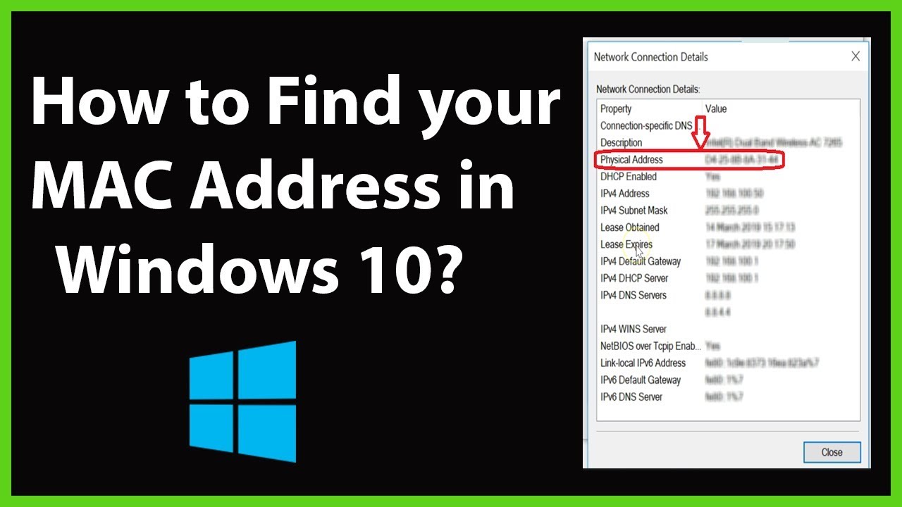 how to find my mac address windows 10