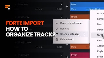 Forte Import - How to organize tracks (Quick Video Manual)
