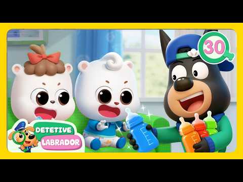 Cuidando do Bebê 🍼 Aventura na Cidade das Águas do Detetive Labrador 🔍  Desenhos Infantis