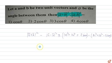 Let a and b be two unit vectors and `theta`  be the angle between them then `|bar(a)+bar(b)|^2-...