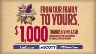 Scott Cars - Allentown, PA - $1,000 Thanksgiving Cash