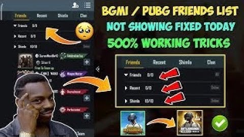 Friend list Not Showing |100% solve this problem |How to fix friend list glitch #bgmi #pubg #live