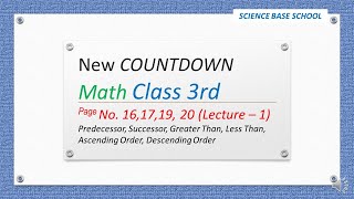 Countdown Math Book 3 Lecture - 1 (Pg 16,17,19, 20)
