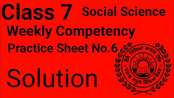 Class 7 |Social Science| Weekly Competency Practice Sheets|Sheet No 6| PSEB