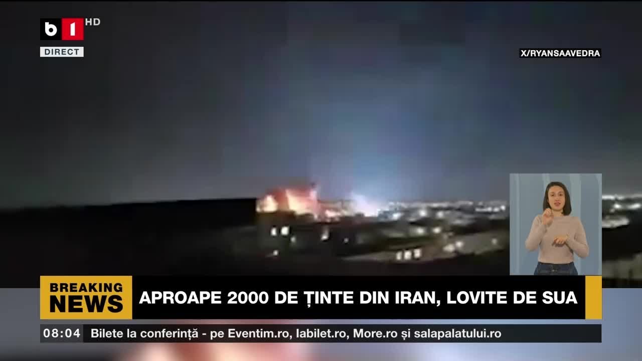 ISRAEL, NOI BOMBARDAMENTE ÎN IRAN. CONSULATUL SUA DIN DUBAI, BOMBARDAT_Știri B1TV 4 mar. 2026