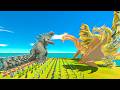 Godzilla 2014 revolt battle with Superheroes army vs King Ghidorah - ARBS