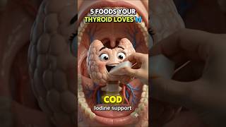 5 Foods That May Support Thyroid Health 🦋 #thyroidsupport #healthyfoods #nutritionassistance #Shorts