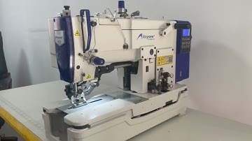 Direct drive straight button hole making machine with double step motor auto foot lifting | AS781T