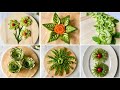 How to make cucumber flowers carving garnish food arrangement  food decoration food art 
