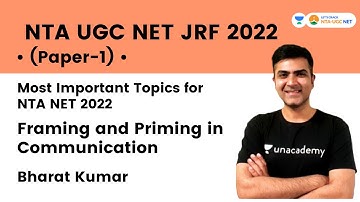 Framing & Priming in Communication | Most Important Topic for NTA NET 2022 | Paper- 1 | Bharat Kumar