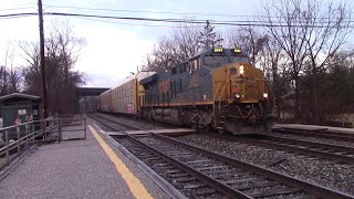CSX Q216 east as 4 engines head west at St Denis MD