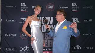 Tall Model Clarity Backstage At Walks For Vizcarra At Art Hearts Fashion Week In Nyc