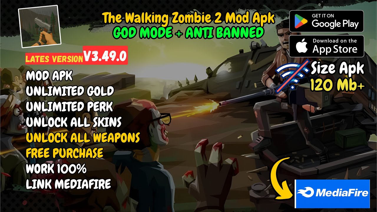 UPDATE!! The Walking Zombie 2 MOD Unlimited Everything, God Mode & Unlock All Weapons (ANTI BANNED)