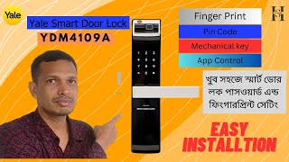 Yale YDM4109A Digital door lock installation pin & fingerprint setup