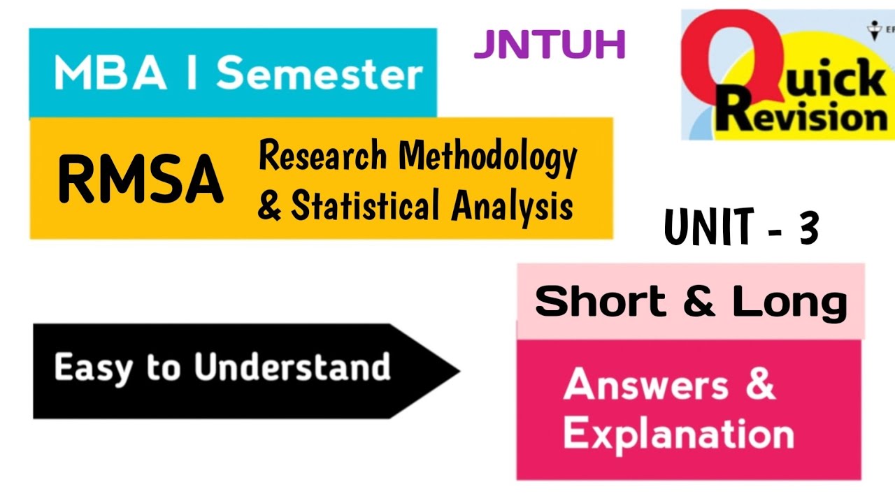 Research Methodology Statistical Analysis Important Long Questions Answers Quick Revision 2025 MBA I
