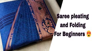 Copper Saree Pre-pleating 🥻Box Fold ✅️|Measurments|Full video 💯 #saree #trending@SSBridalStudio