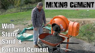 How to Mix Cement Using Stone, Sand, and Portland Cement with the Harbor Freight Cement Mixer