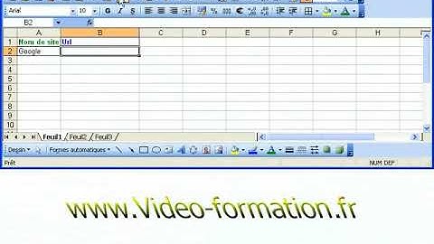 Insérer un lien hypertexte dans une cellule d