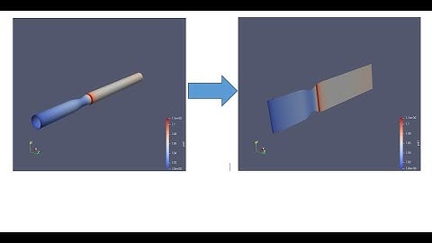Unwrapping/ unfolding a cylindrical surface into a flat surface in paraview.