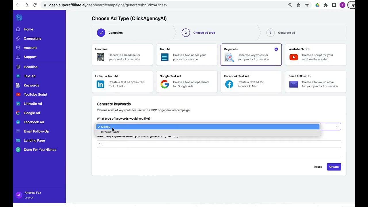 Ultimate Affiliate A.I Demo video
