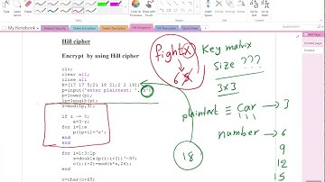 Network Security Lecture/ Hill Cipher (Encryption) Implementation with Matlab