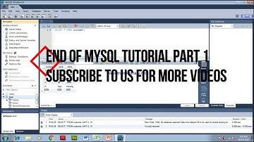 MYSQL Tutorial Part 1