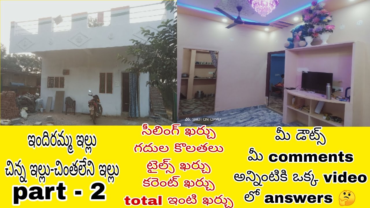 ఇందిరమ్మ ఇల్లు | చిన్న ఇల్లు - చింతలేని ఇల్లు part - 2 | ఇంటి కొలతలు,ఖర్చులతో సహా |మీకోసమే ఈ video 🤔