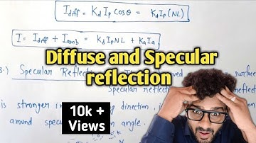 Diffuse and Specular reflection in computer graphics | Lec-42