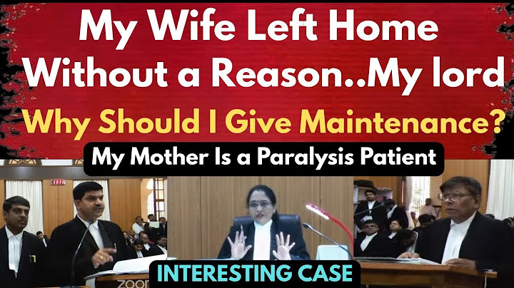 My wife left home without a reason?Is she entitled for a maintenance?My lord | Divorce | legalcourts