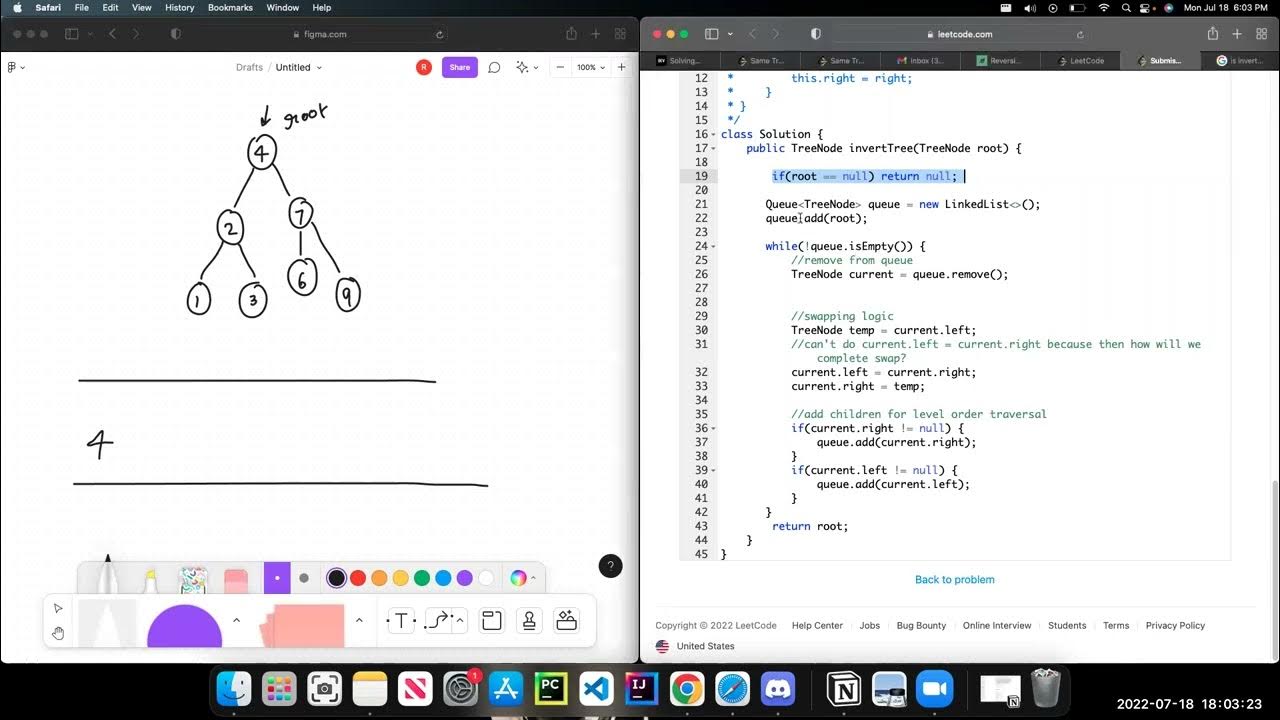 Invert Binary Tree (Iterative Solution, Java) - YouTube