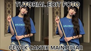 TUTORIAL ON EDITING A PHOTO OF A BEAUTIFUL GIRL PLAYING BILLIARDS screenshot 3