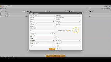 How to create parameter in the dashboard in AIV.