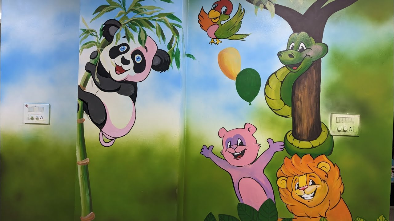 School wall painting# Discovery room painting 