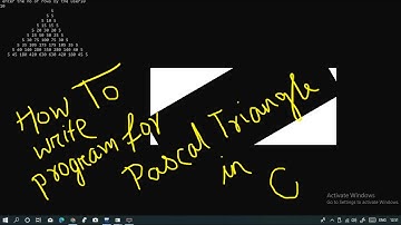 HOW TO WRITE PROGRAM FOR PASCAL TRIANGLE IN C, FOR BEGINNERS