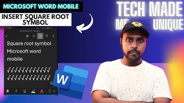 How to insert Square root symbol in Microsoft word mobile | insert Square root symbol on word mobile
