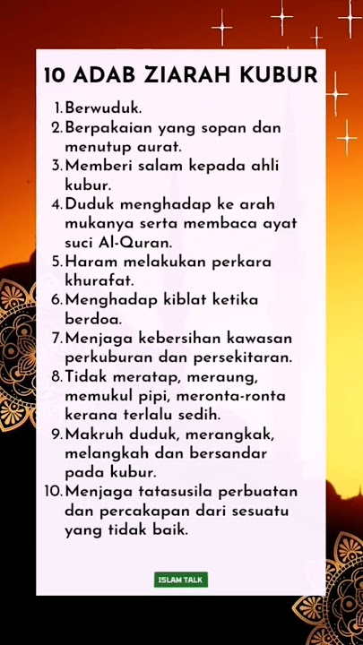 10 Adab Ziarah Kubur #islamtalk #shorts #islamic #motivasi